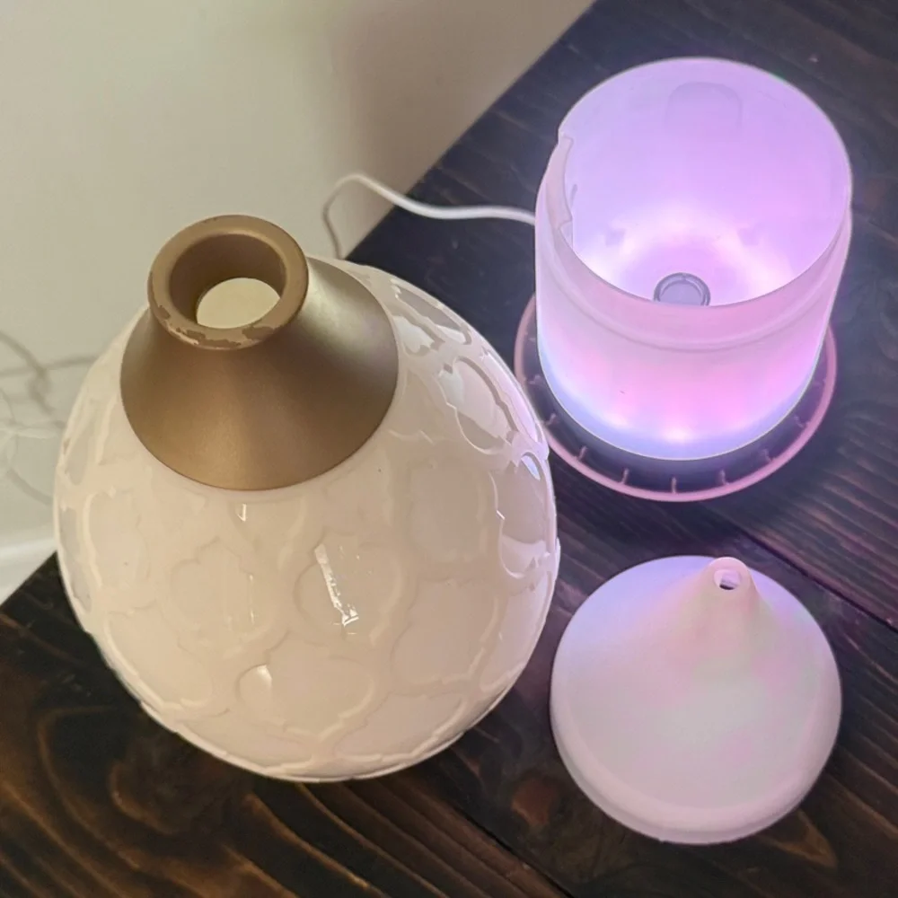 Young Living Gold and White Patterned Diffuser